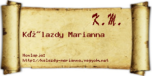 Kálazdy Marianna névjegykártya